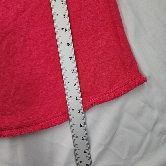Chicos Linen Blend Flutter Sleeve Top Boho Beach Size 2 12/14 L Pink Beach Boho - Picture 6 of 6